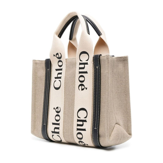 Chloè Woody Tote Bag Beige Shopper Chloè