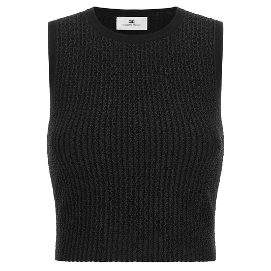 Elisabetta Franchi Black Viscose Sleeveles T-Shirt