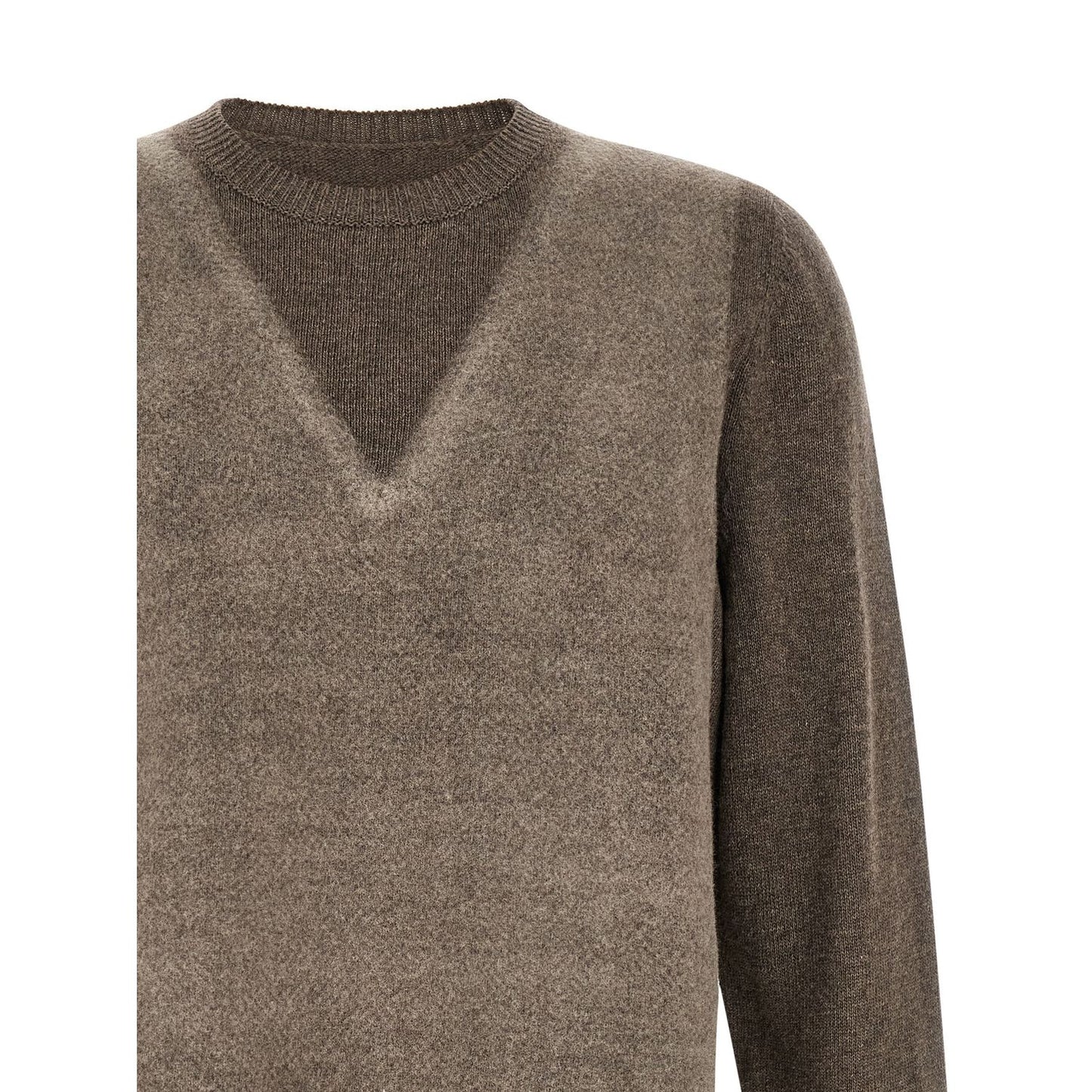 Maison Margiela Brown Virgin Wool Cardigan