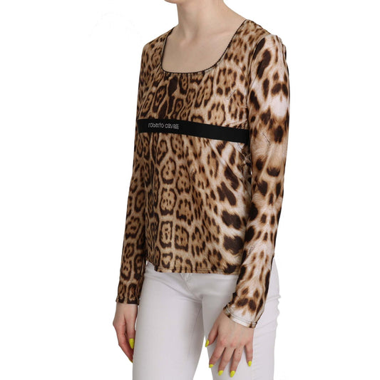 Roberto Cavalli Elegant Leopard Long Sleeve Top Roberto Cavalli