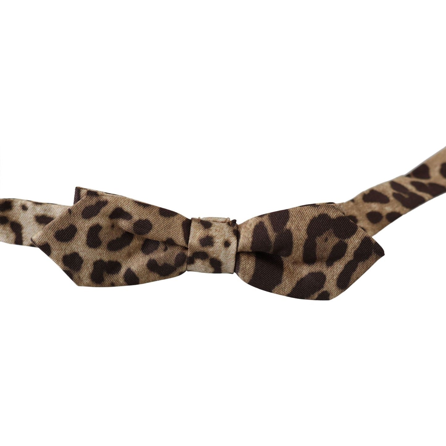 Dolce & Gabbana Brown Leopard Silk Adjustable Neck Papillon Men Bow Tie Bow Tie