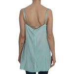 Ermanno Scervino Blue Sleeveless Spaghetti Dress Blouse TSH3759-46