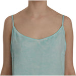 Ermanno Scervino Blue Sleeveless Spaghetti Dress Blouse TSH3759-46