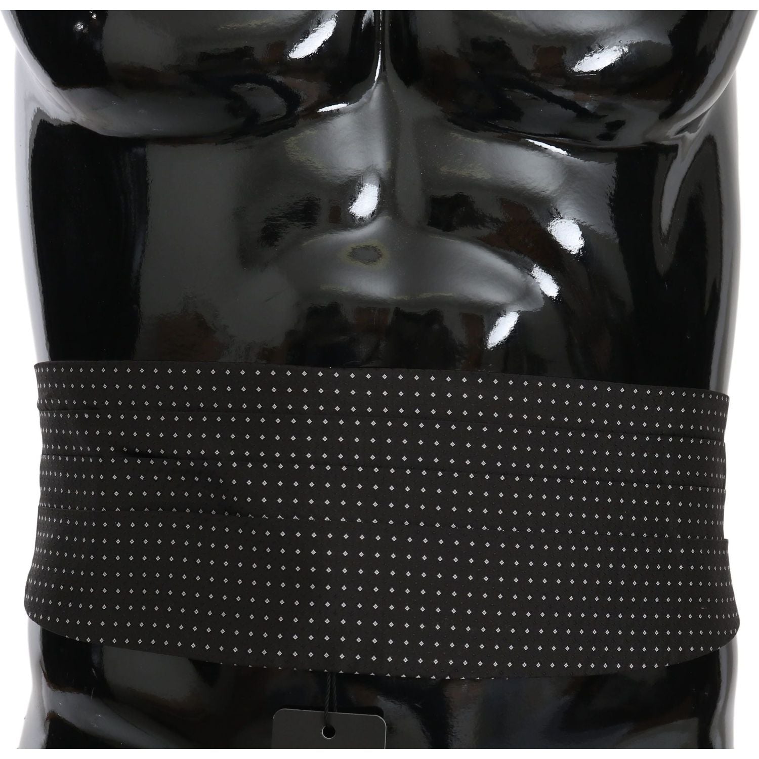 Dolce & Gabbana Black Dotted Waist Belt Silk Cummerbund