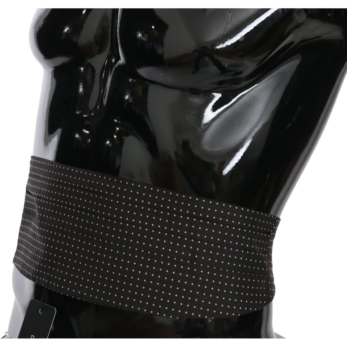 Dolce & Gabbana Black Dotted Waist Belt Silk Cummerbund 1728,67345645728,Accessories,Belts - Accessories,Black,Cummerbund - Men - Accessories,Dolce & Gabbana,High-Waist Belts - Belts - Accessories,IT50 | L,IT56 | XL,IT58 | XXL,Material: 100% Silk,Men,Men