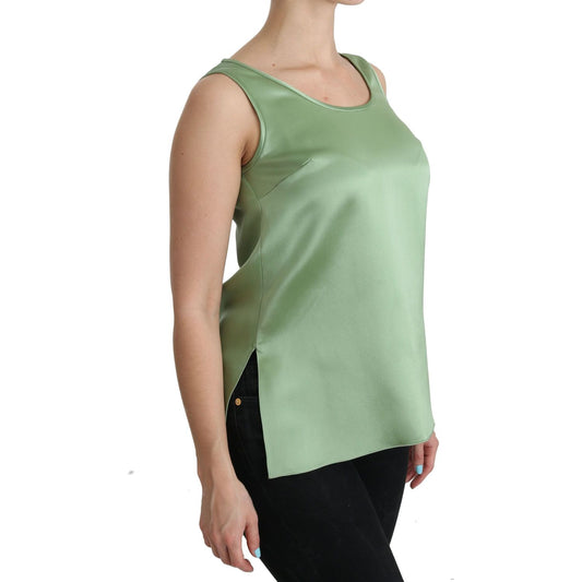 Dolce & Gabbana Elegant Silk Sleeveless Top in Light Mint Green Dolce & Gabbana