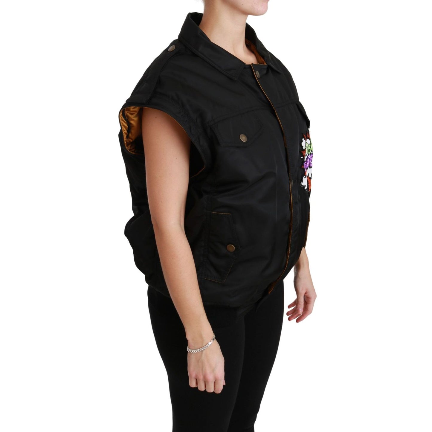 Dolce & Gabbana Black Queen Crown Sequined Bomber Jacket 1728,67345645728,Black,Bombers - Jackets & Coats - Clothing,Clothing,Dolce & Gabbana,IT36 | XS,Jackets & Coats - Clothing,Jackets & Coats - Women - Clothing,Material: 100% Nylon,New with tags,Women,