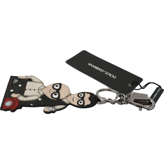 Dolce & Gabbana Elegant Trio-Tone Leather Keychain Keychain Dolce & Gabbana