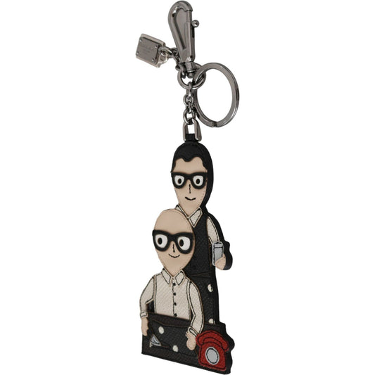 Dolce & Gabbana Leather Dominico Stefano #DGFAMILY Logo Badge Keychain