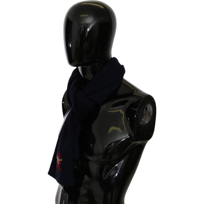 Dolce & Gabbana Blue #DGLovesLondon Wrap Shawl Wool Scarf