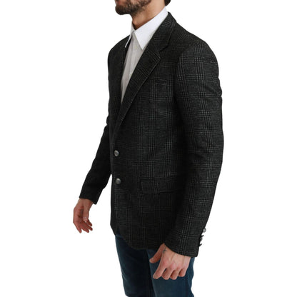 Dolce & Gabbana Gray Plaid Check Slim Fit Jacket Blazer Dolce & Gabbana