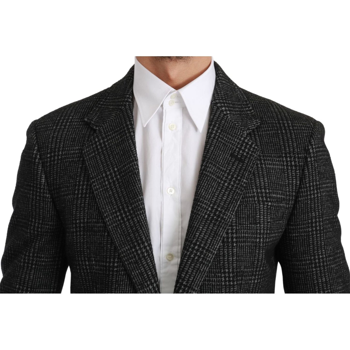 Dolce & Gabbana Gray Plaid Check Slim Fit Jacket Blazer Dolce & Gabbana