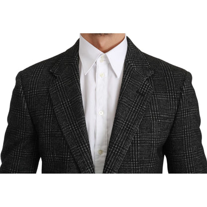 Dolce & Gabbana Gray Plaid Check Slim Fit Jacket Blazer Dolce & Gabbana