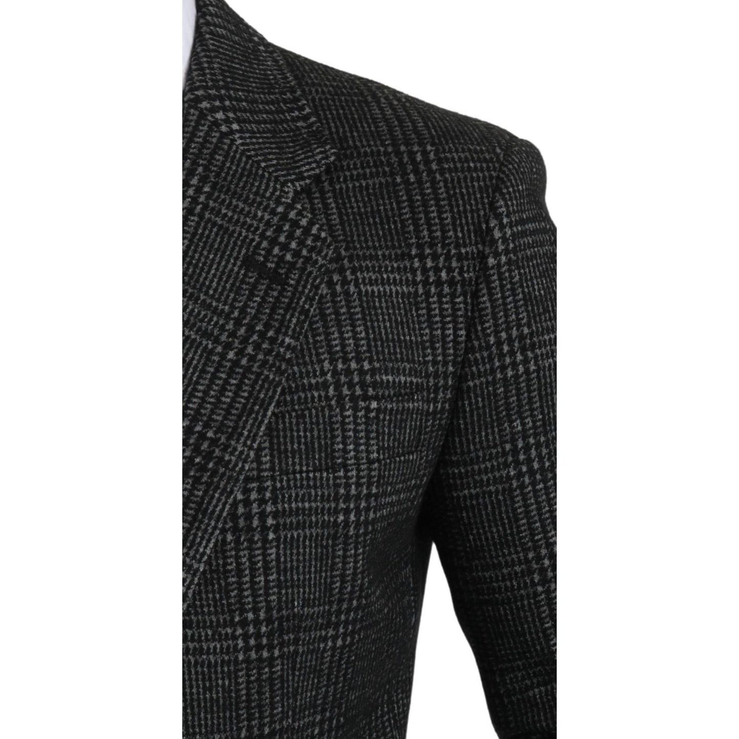 Dolce & Gabbana Gray Plaid Check Slim Fit Jacket Blazer Dolce & Gabbana