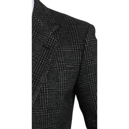 Dolce & Gabbana Gray Plaid Check Slim Fit Jacket Blazer Dolce & Gabbana