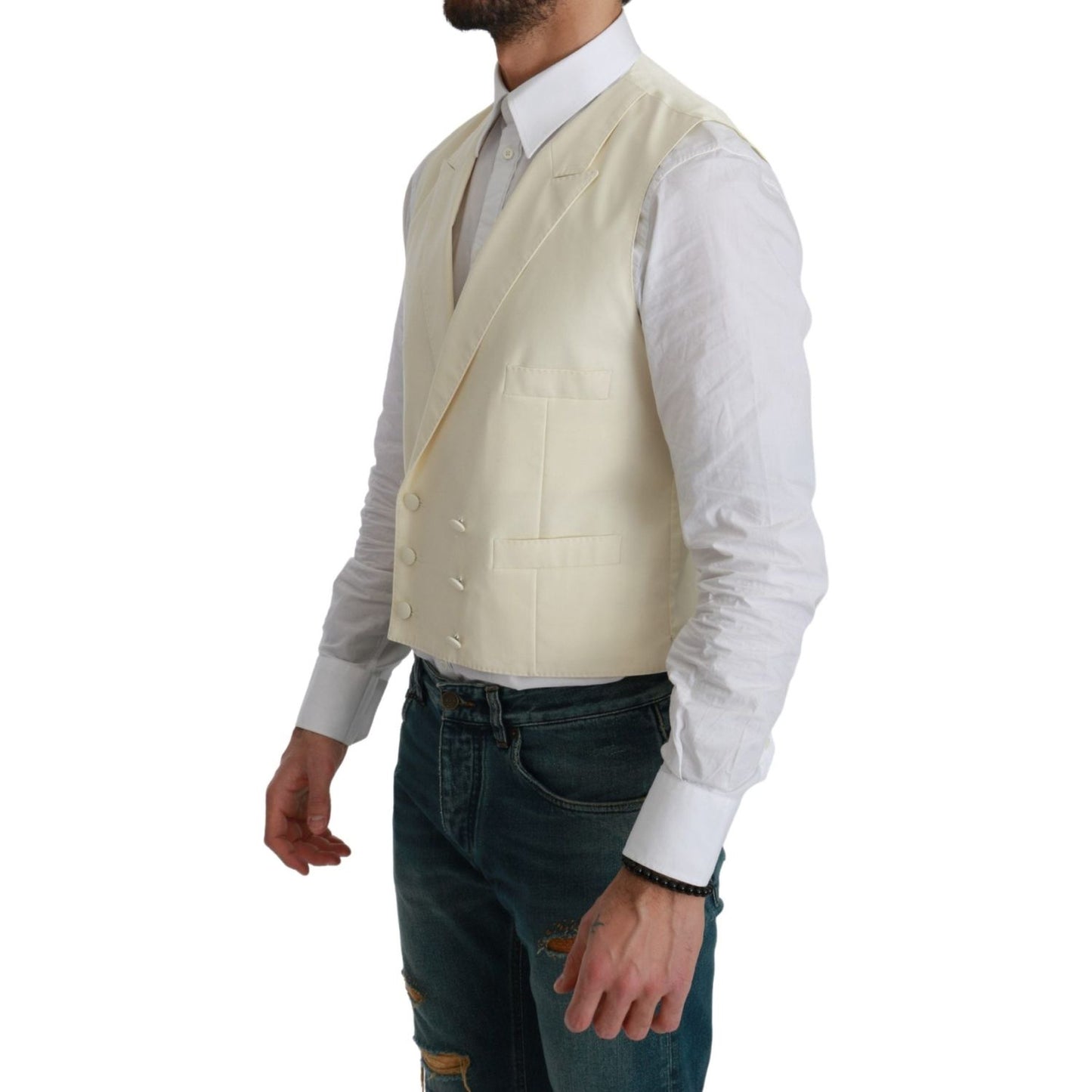 Dolce & Gabbana White Waistcoat Formal Wool Vest 1728,67345645728,Clothing,Dolce & Gabbana,IT44 | XS,IT46 | S,IT60 | 3XL,Material: 100% Virgin Wool,Men,Men - Clothing,New with tags,Suits & Blazers - Clothing,Vests - Men - Clothing,Waistcoats - Suits & Bla
