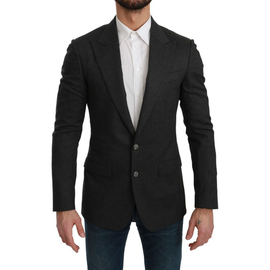 Dolce & Gabbana Elegant Gray Slim Fit Formal Blazer Dolce & Gabbana