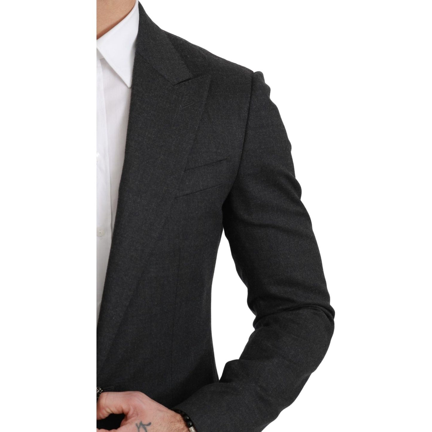 Dolce & Gabbana Gray NAPOLI Slim Fit Jacket Wool Blazer