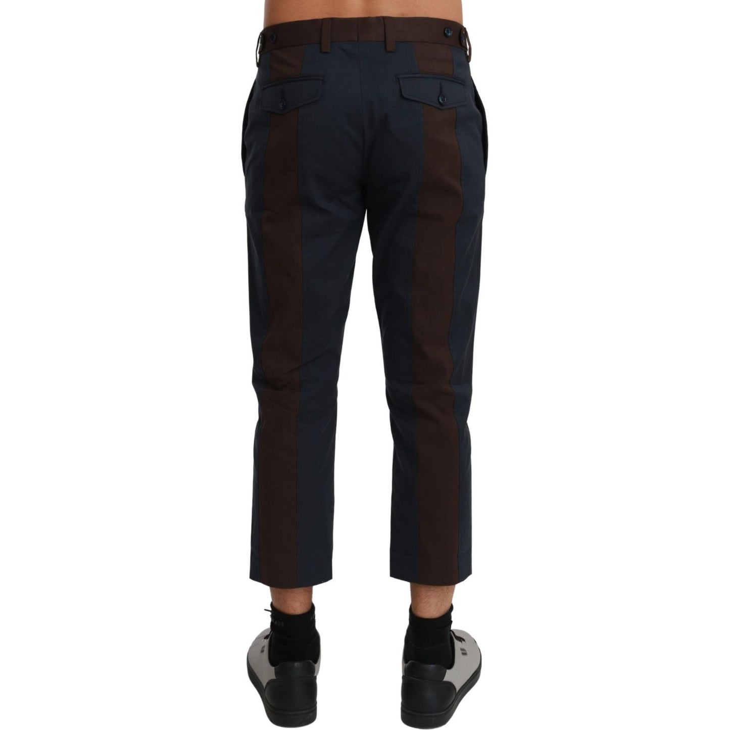 Dolce & Gabbana Brown Stripes Cropped Trousers Pants