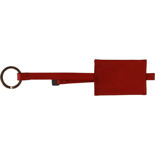 Costume National Elegant Leather and Metal Keychain - Red Keychain Costume National