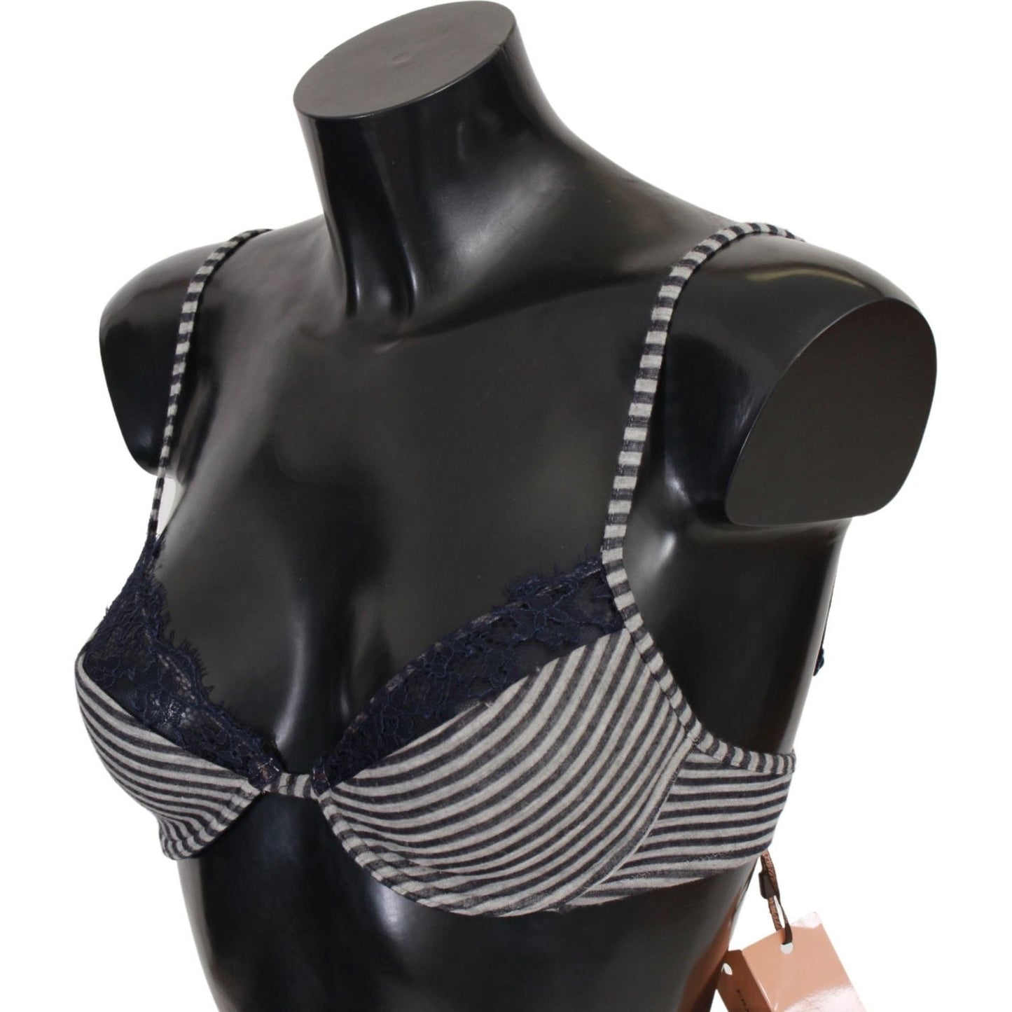 Ermanno Scervino Blue Stripes Lace Reggiseno Bra Underwear BIK751-S