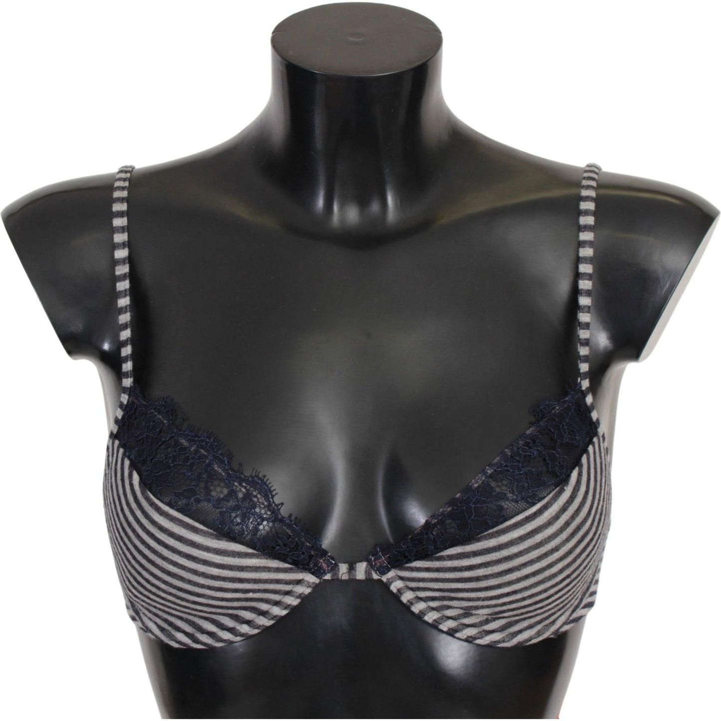 Ermanno Scervino Blue Stripes Lace Reggiseno Bra Underwear BIK751-S