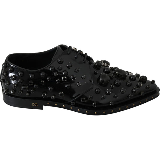 Dolce & Gabbana Elegant Black Dress Shoes with Crystals Dolce & Gabbana