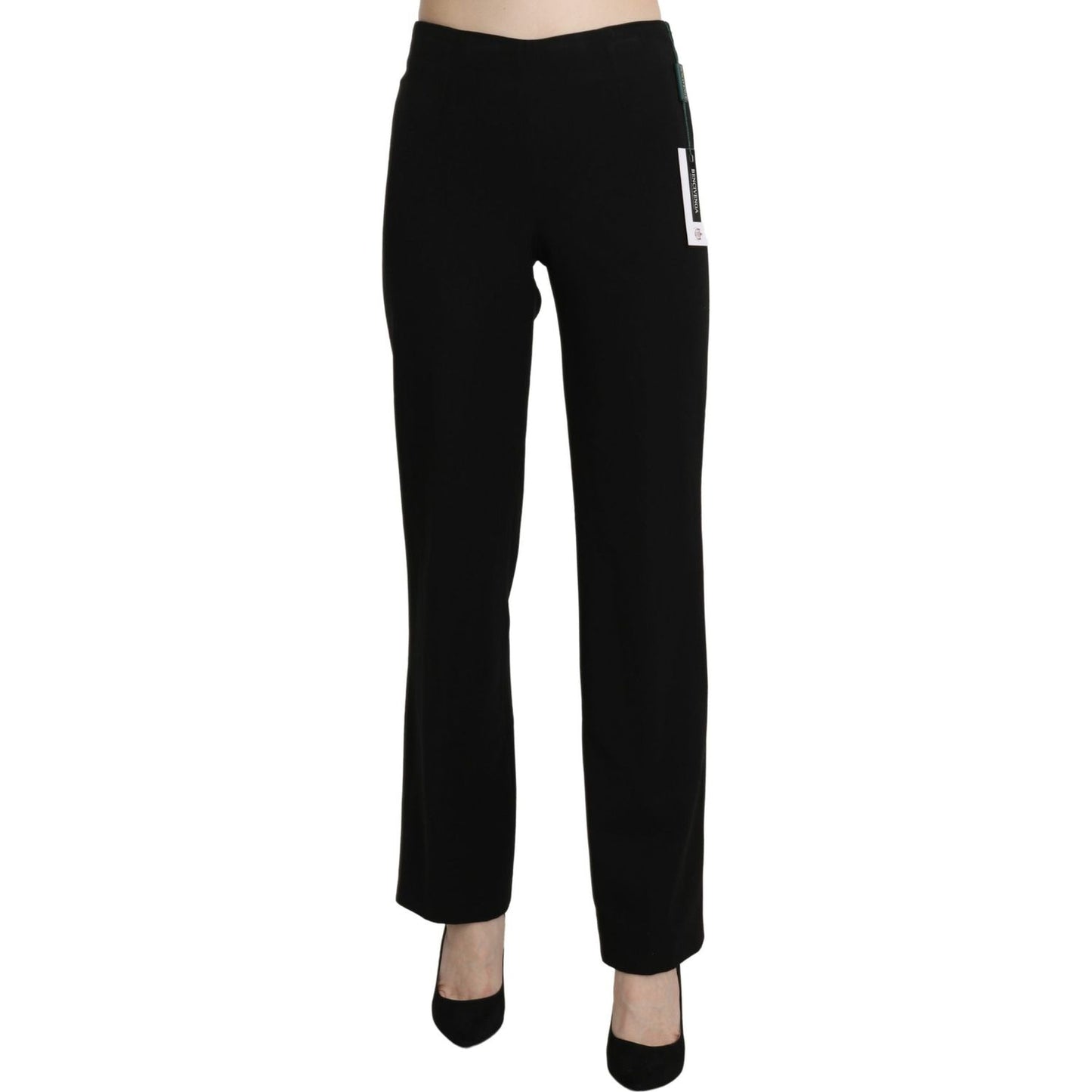 BENCIVENGA Elegant Black High Waist Straight Pants Jeans & Pants BENCIVENGA