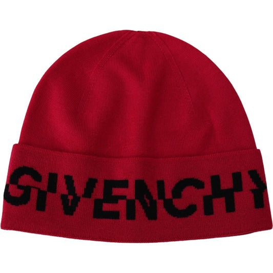 Givenchy Elegant Wool Beanie with Signature Contrast Logo Beanie Hat Givenchy