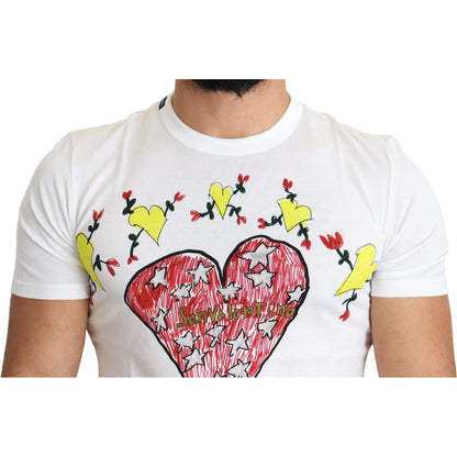 Dolce & Gabbana White Saint Valentine Print Cotton Men T-shirt