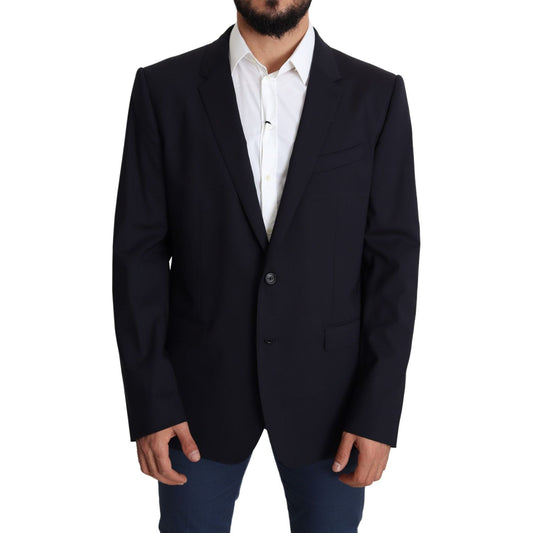Dolce & Gabbana Black Wool Stretch Men Coat MARTINI Blazer 1728,67345645728,Black,Blazers - Men - Clothing,Blazers - Suits & Blazers - Clothing,Clothing,Dolce & Gabbana,IT56 | XXL,Material: 98% Virgin Wool 2% Elastane,Men,Men - Clothing,New with tags,Suit