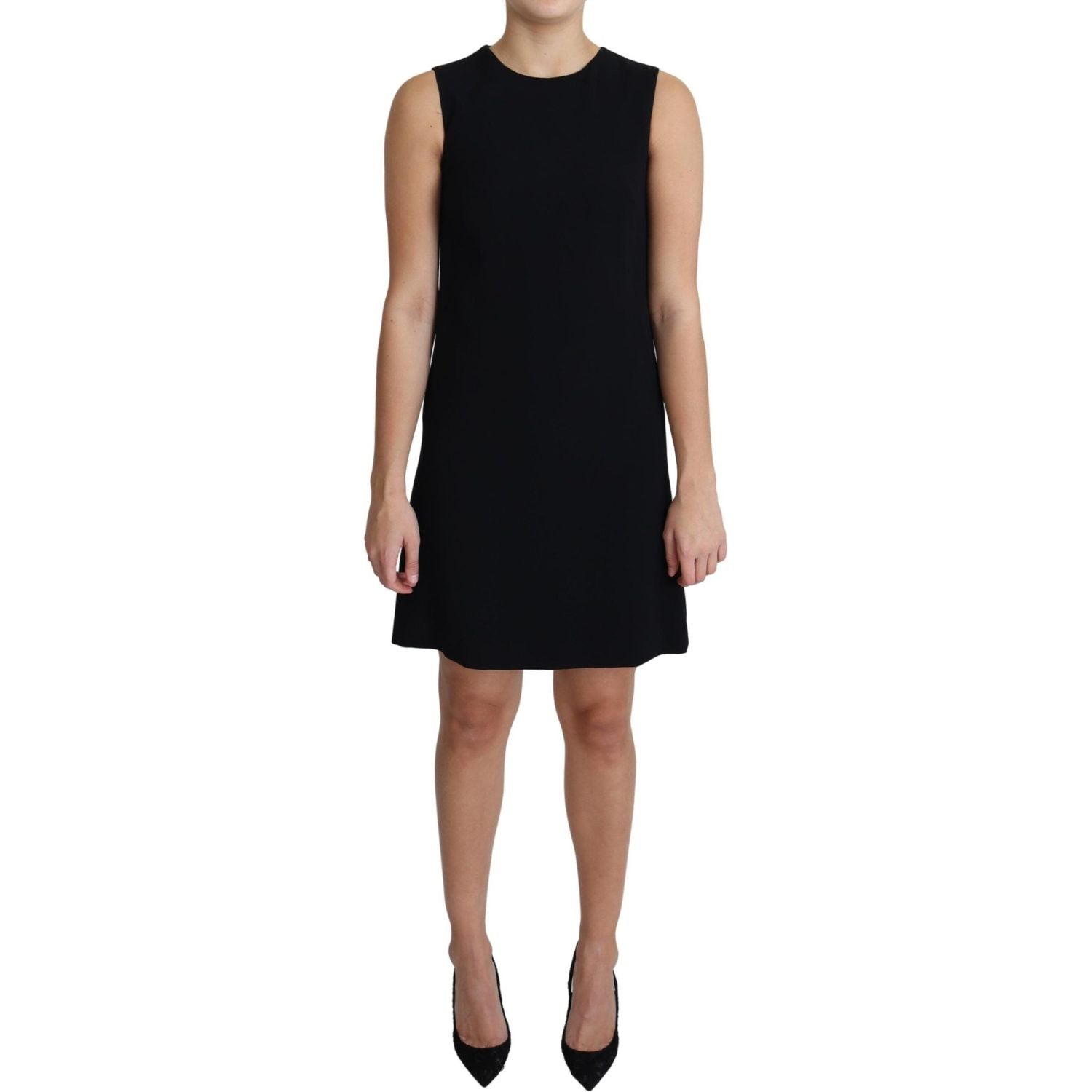 Dolce & Gabbana Black Viscose Stretch A-line Shift Mini Dress