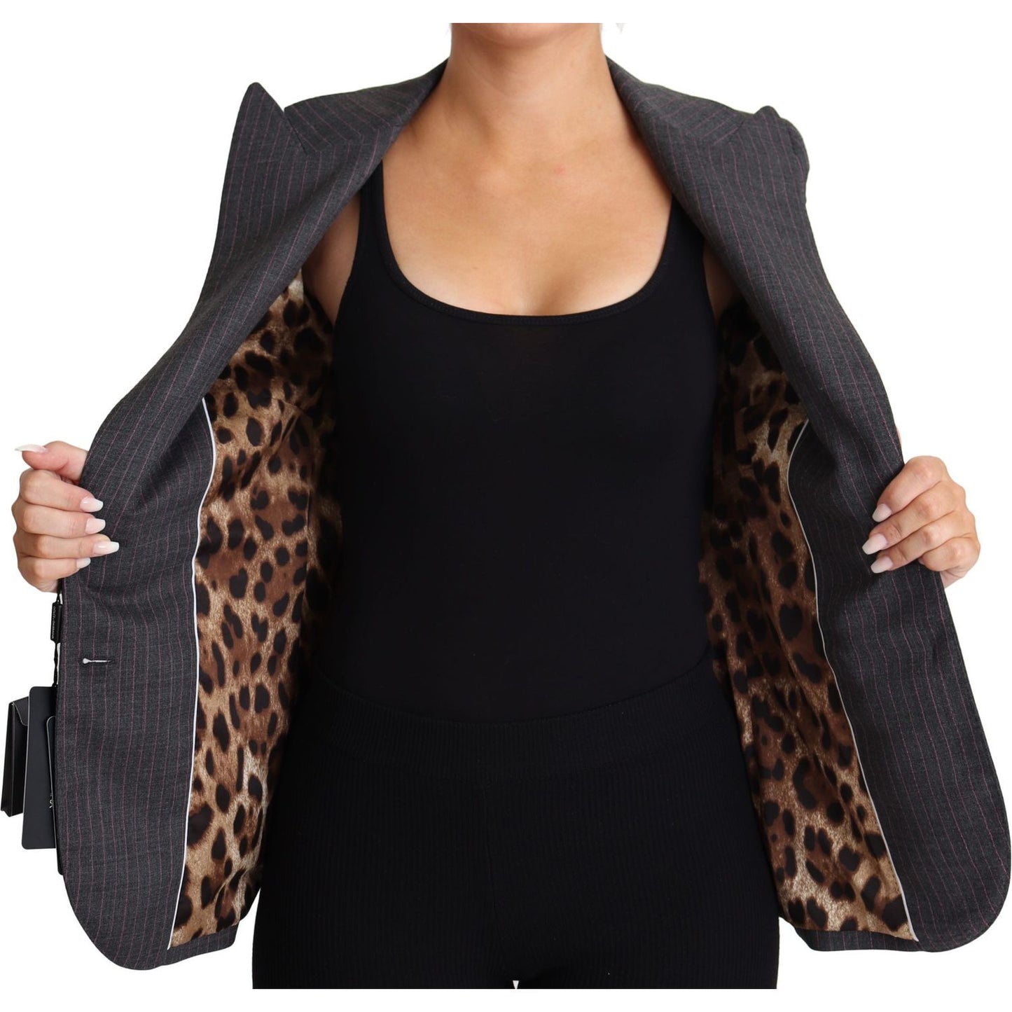 Dolce & Gabbana Gray Single Breasted Fitted Blazer Wool Jacket Coats & Jackets