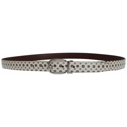 Dolce & Gabbana White Silk Bowtie Leather Men Belt Gift Box