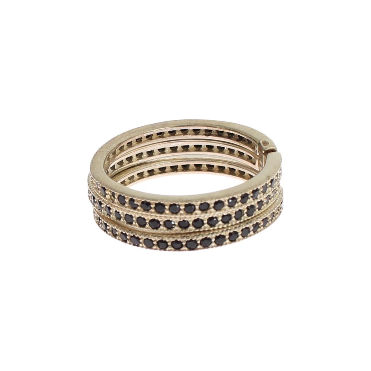 Nialaya Black CZ 925 Sterling Silver Womens Ring