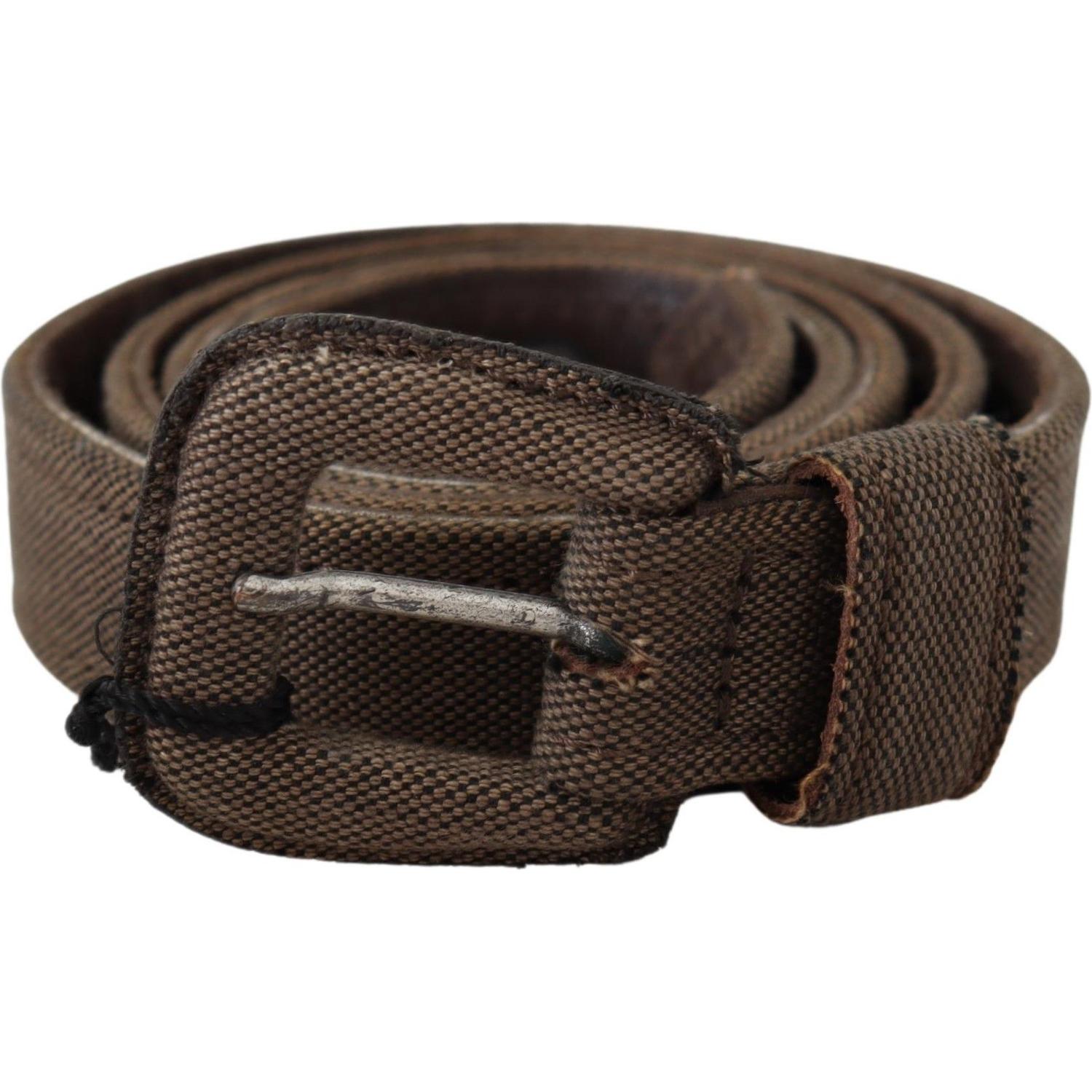 Costume National Brown Leather Logo Buckle Waist Belt