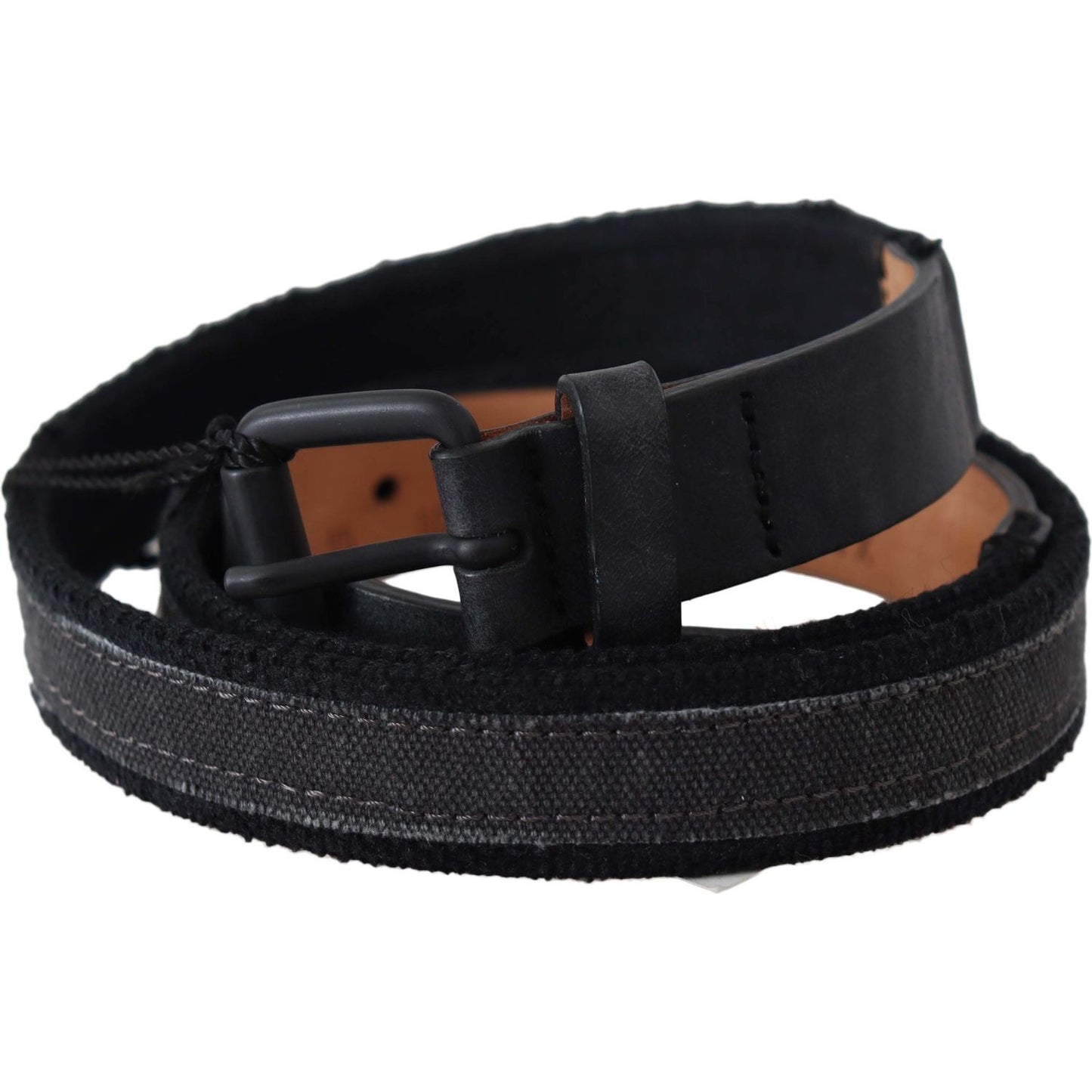 Ermanno Scervino Black Leather Logo Buckle Waist BEL8135-95
