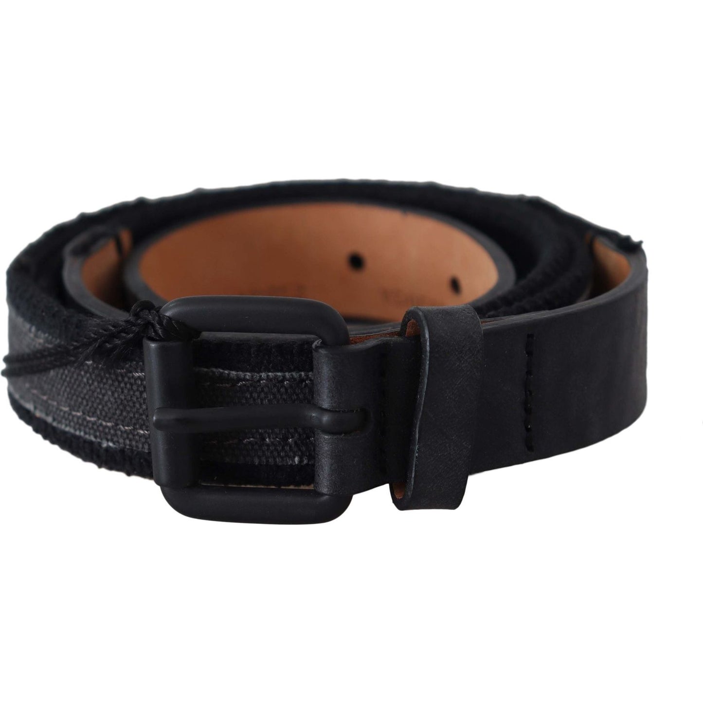 Ermanno Scervino Black Leather Logo Buckle Waist BEL8135-95