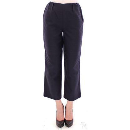 Andrea Incontri Blue Cropped Cotton Pants