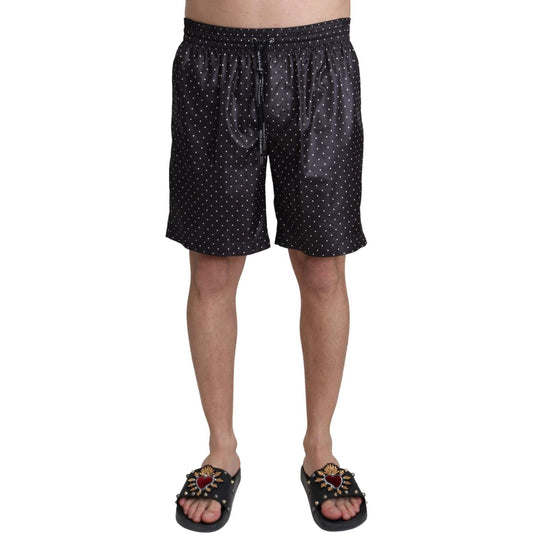 Dolce & Gabbana Black Polka Dot Print Beachwear Swimwear 1728,67345645728,Black,Clothing,Dolce & Gabbana,IT4 | S,Material: 100% Polyester,Men,Men - Clothing,New with tags,Swim Shorts - Swimwear - Clothing,Swimwear - Clothing,Swimwear - Men - Clothing
