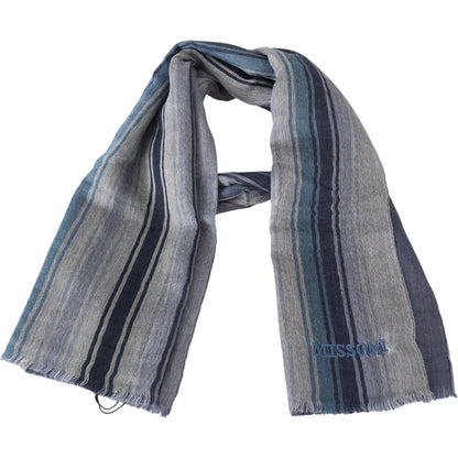 Missoni Multicolor Wool Striped Unisex Neck Wrap Shawl Missoni