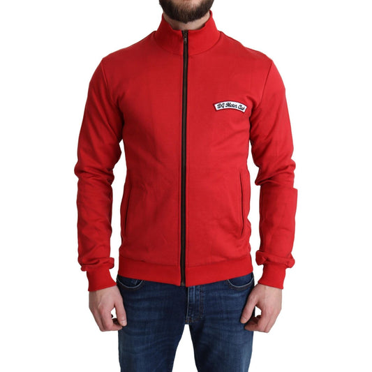 Dolce & Gabbana Red DG Motor Club Zippered Cardigan Sweater 1728,67345645728,Cardigans - Sweaters - Clothing,Clothing,Dolce & Gabbana,IT44 | XS,Material: 90% Cotton 5% Spandex 5% Nylon,Men,Men - Clothing,New with tags,Red,Sweaters - Clothing,Sweaters - Me