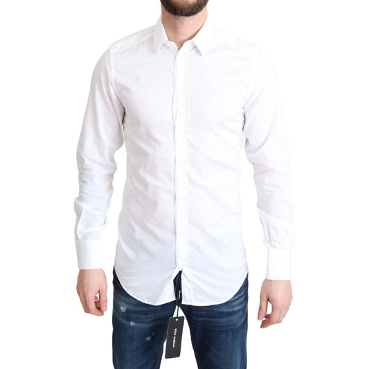 Dolce & Gabbana White Cotton Long Sleeves Formal Shirt 1728,67345645728,Clothing,Dolce & Gabbana,Dress Shirts - Shirts - Clothing,IT37 | XS,Material: 100% Cotton,Men,Men - Clothing,New with tags,Shirts - Clothing,Shirts - Men - Clothing,White