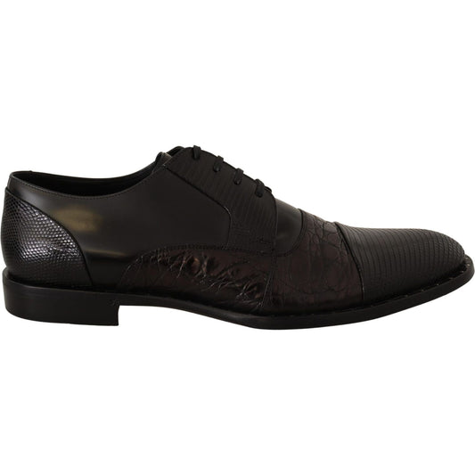 Dolce & Gabbana Black Leather Exotic Skins Formal Shoes 17% Caiman,1728,67345645728,70% Varano lizard,Black,Dolce & Gabbana,EU39/US6,Formal - Men - Shoes,Material: 13% Leather Calf,Men,Men - Shoes,New with tags,Oxfords and Derbies - Shoes,Shoes