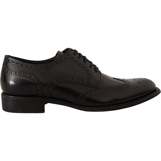 Dolce & Gabbana Black Leather Oxford Wingtip Formal Shoes 1728,67345645728,Black,Dolce & Gabbana,EU39/US6,Formal - Men - Shoes,Material: 100% Leather,Men,Men - Shoes,New with tags,Oxfords and Derbies - Shoes,Shoes