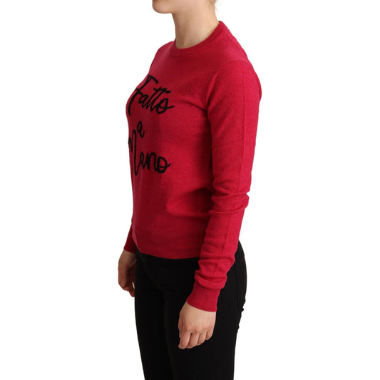 Dolce & Gabbana Chic Pink Cashmere Blend Crewneck Pullover Dolce & Gabbana