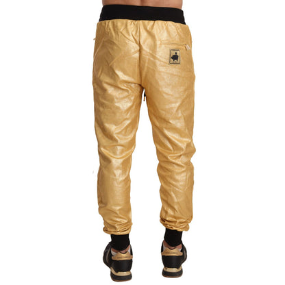 Dolce & Gabbana Gold Pig Of The Year Cotton Trousers Pants