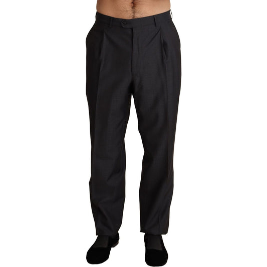 Dolce & Gabbana Gray Wool Blend Formal Trousers Pants
