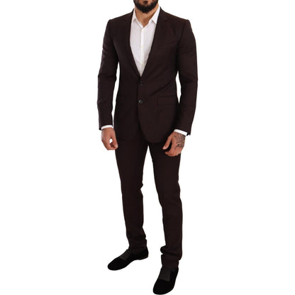 Dolce & Gabbana Bordeaux Wool MARTINI Slim Fit Suit