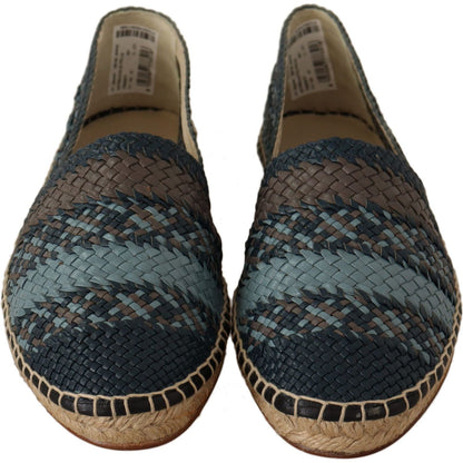 Dolce & Gabbana Blue Gray Slip On Buffalo Espadrille Shoes